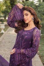 Embroidered Chiffon Suit - Image 3