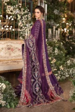 3 Piece Unstitched Embroidered Raw Silk Suit - Image 5