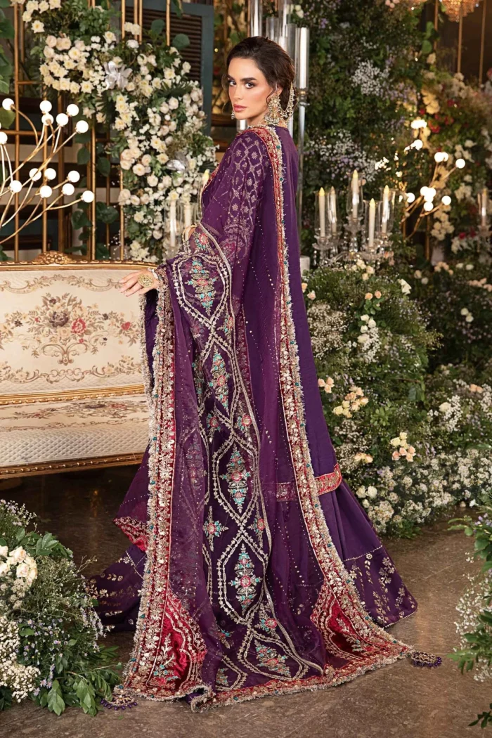 3 Piece Unstitched Embroidered Raw Silk Suit - Image 5
