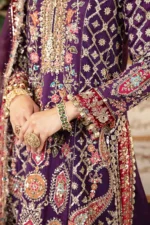 3 Piece Unstitched Embroidered Raw Silk Suit - Image 8