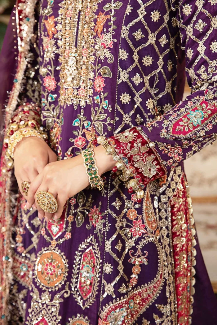 3 Piece Unstitched Embroidered Raw Silk Suit - Image 8