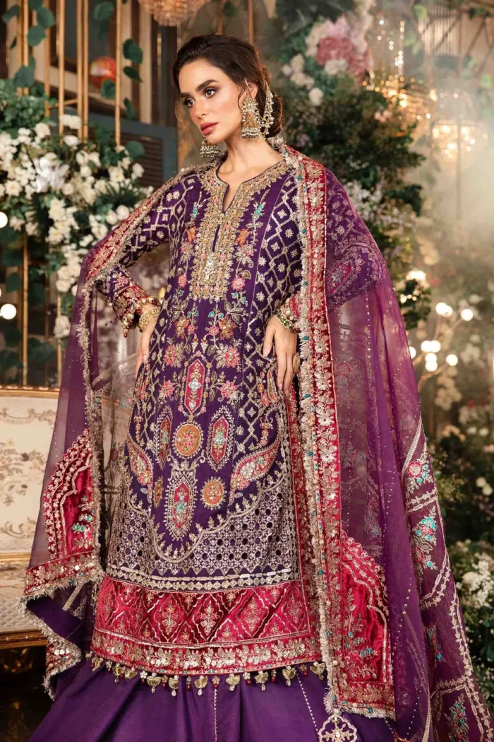 3 Piece Unstitched Embroidered Raw Silk Suit - Image 6
