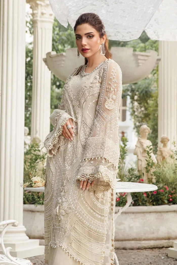 Embroidered Chiffon Suit - Image 5