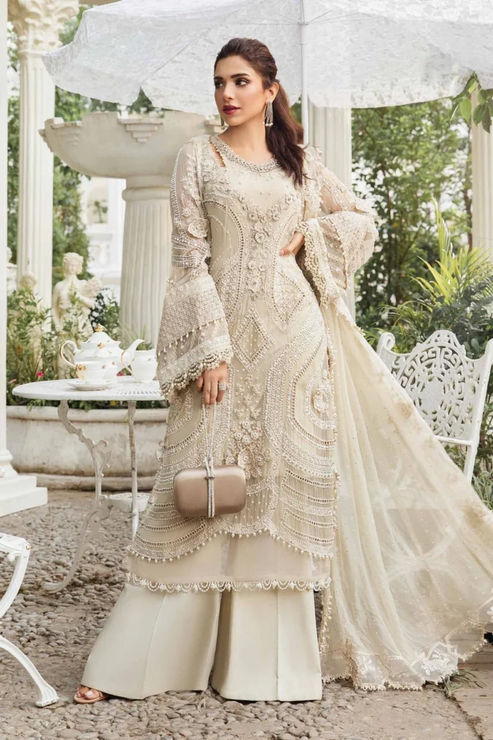 Embroidered Chiffon Suit - Image 3
