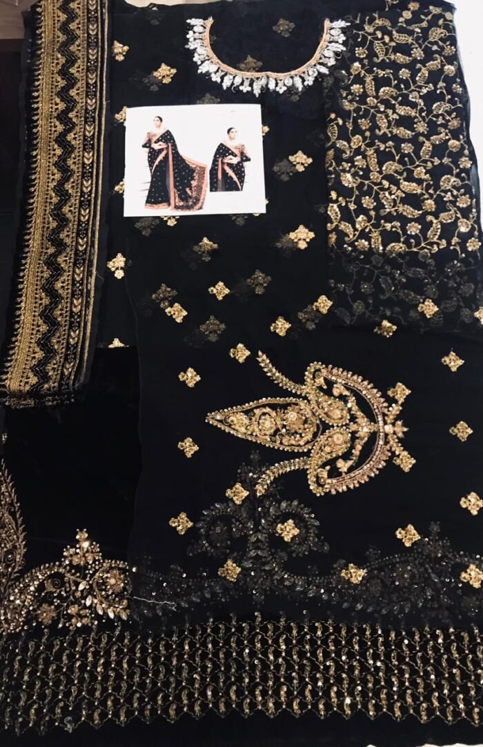 Maria B MC-027 Saree (Black) - Image 2